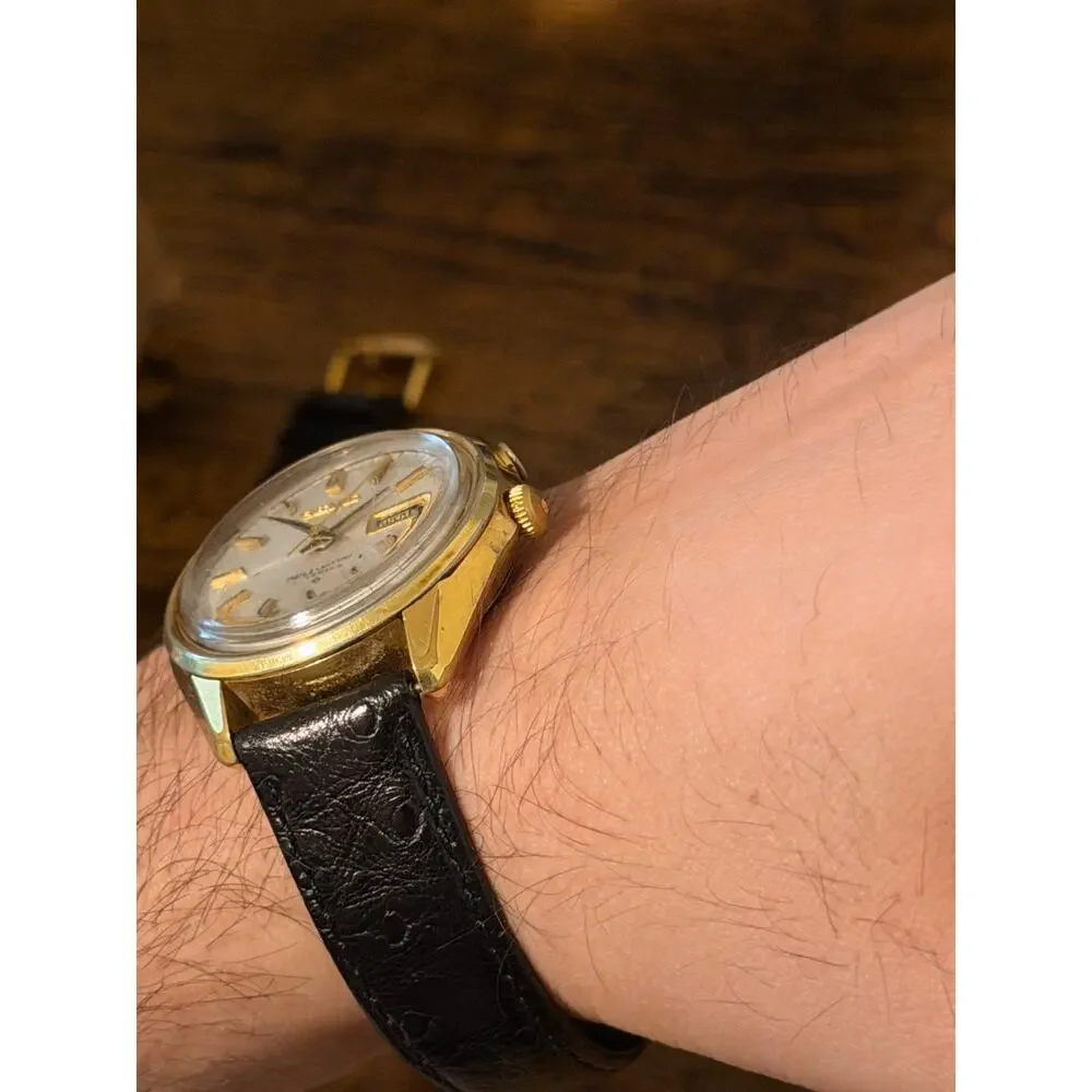 Seiko Bell-Matic 4006-7010 Gold Tone 21 Jewels Automatic Alarm Watch